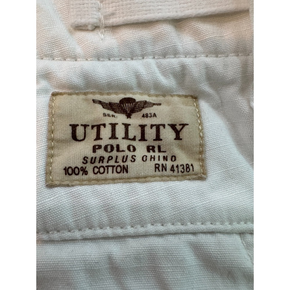 Polo Ralph Lauren Utility Surplus Cargo Shorts White Relaxed Fit 32 - Picture 7 of 16